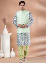 Silk Multi Wedding Wear Embroidery Work Readymade Modi Jacket Kurta Pajama